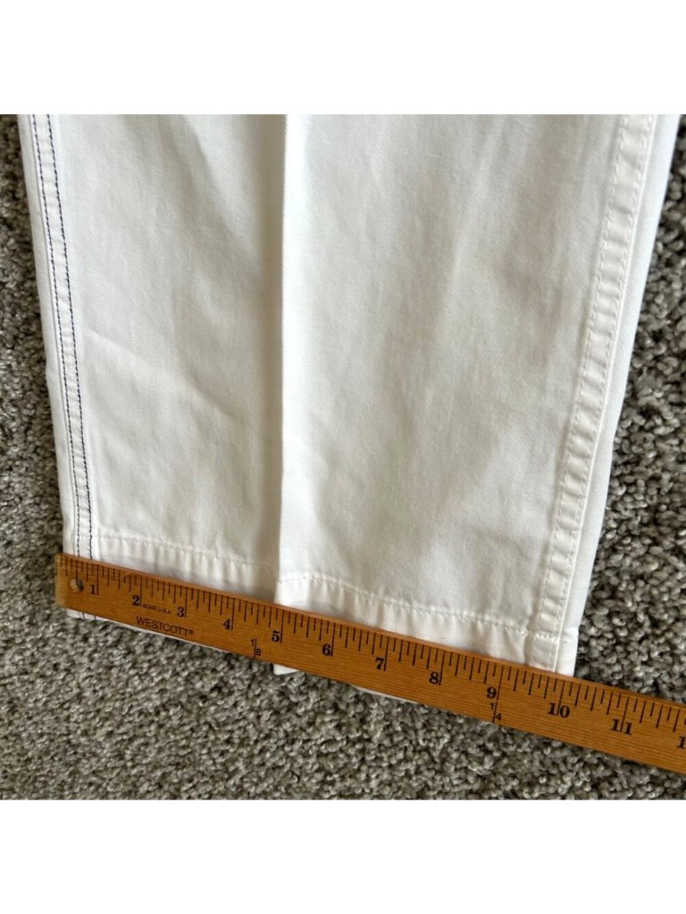 Ralph Lauren Women's Sz 8 White Sailor Pants Button Detail Wide Leg Crop - Picture 9 of 10